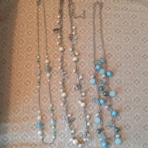 Bundle of 3 Fashion Necklaces - Silver and Blue